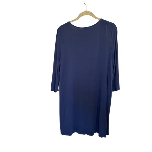 J Jill Wearever Collection Blue Tunic Size Large Minimalist Classic Casual - Picture 2 of 7